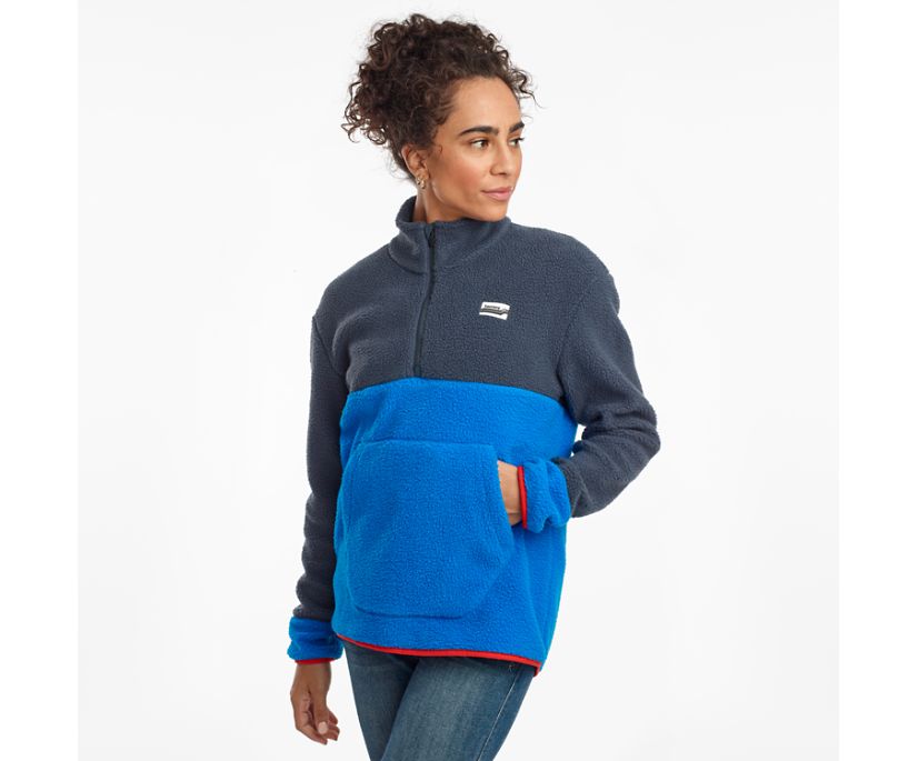 Saucony Fireside Fleece Anorak Women\'s Jackets Blue | AU 336BEXC